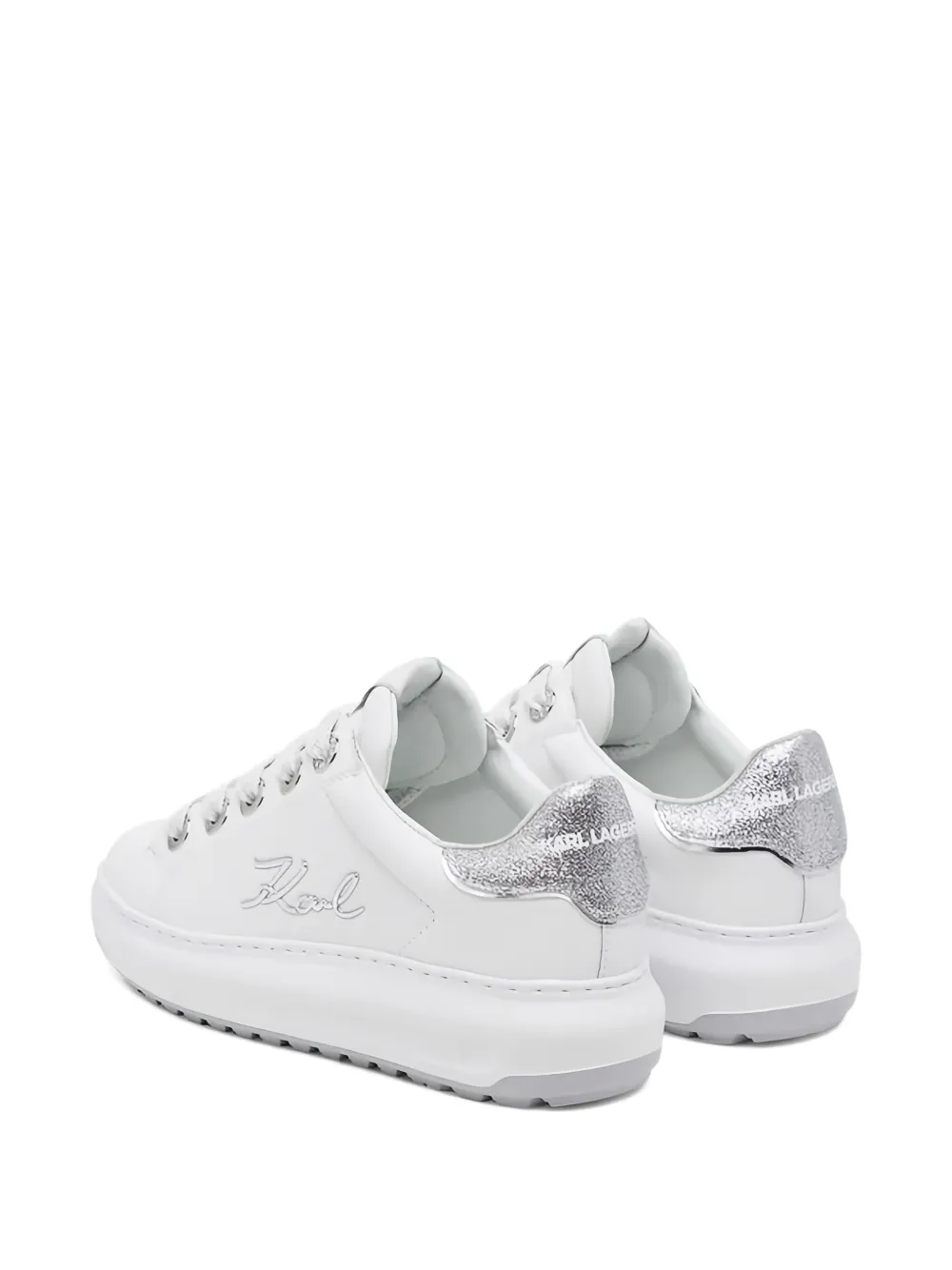 Karl Lagerfeld glitter-detail lace-up sneakers White