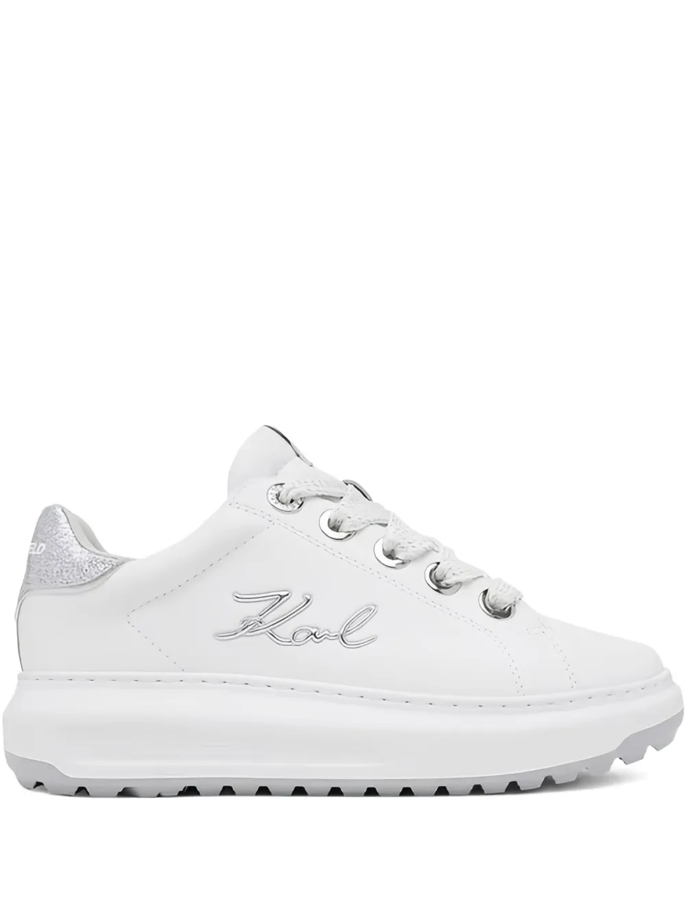 Karl Lagerfeld glitter-detail lace-up sneakers White