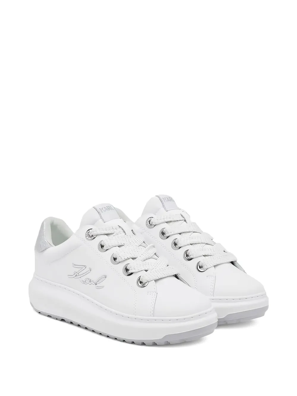 Karl Lagerfeld glitter-detail lace-up sneakers White