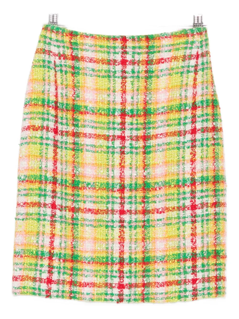 Pre-owned Chanel 1997 Plaid Tweed Mini Skirt