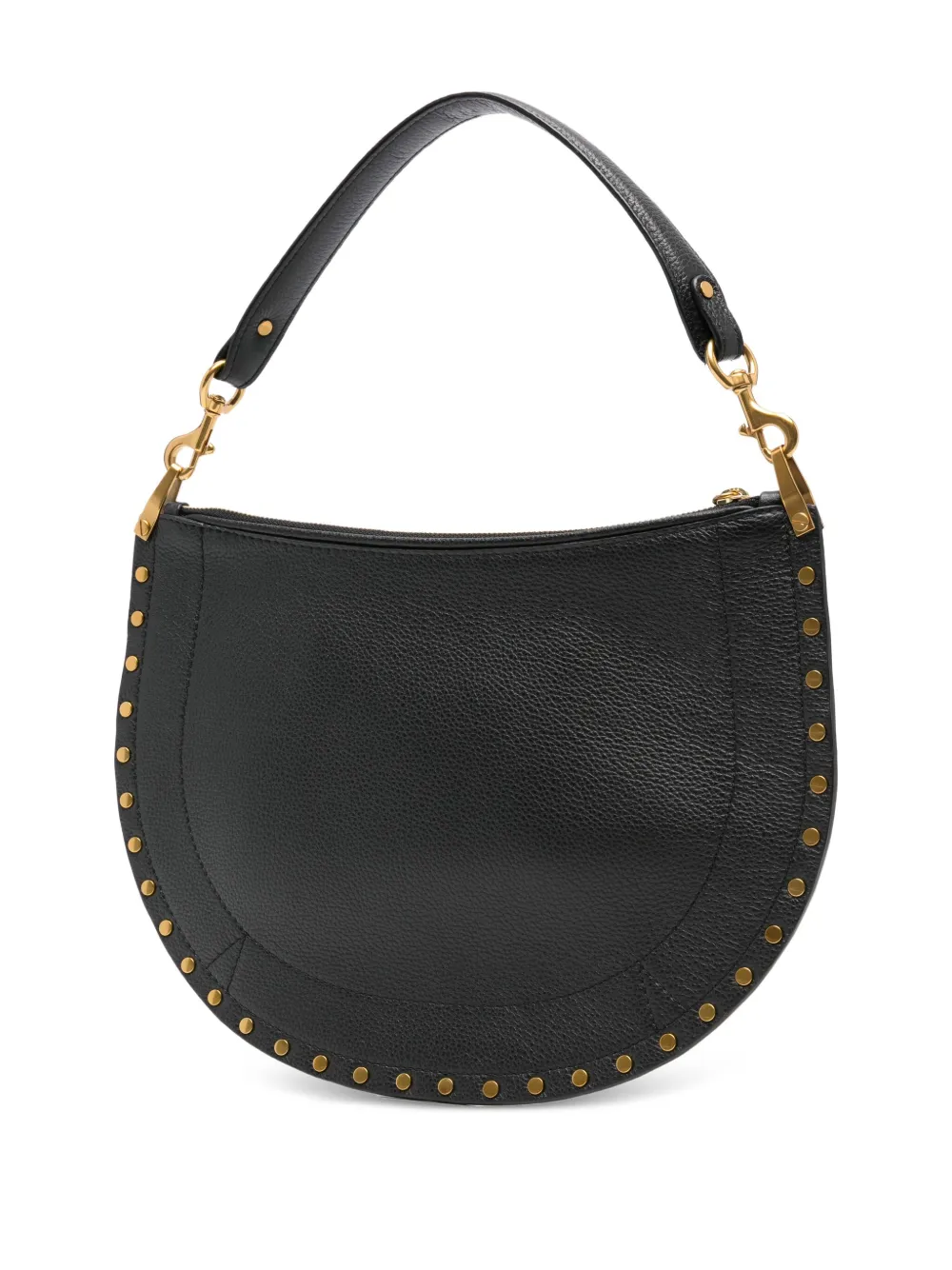  Isabel Marant Oskan Soft Zip Studded Half-moon Tote Bag - Black 
