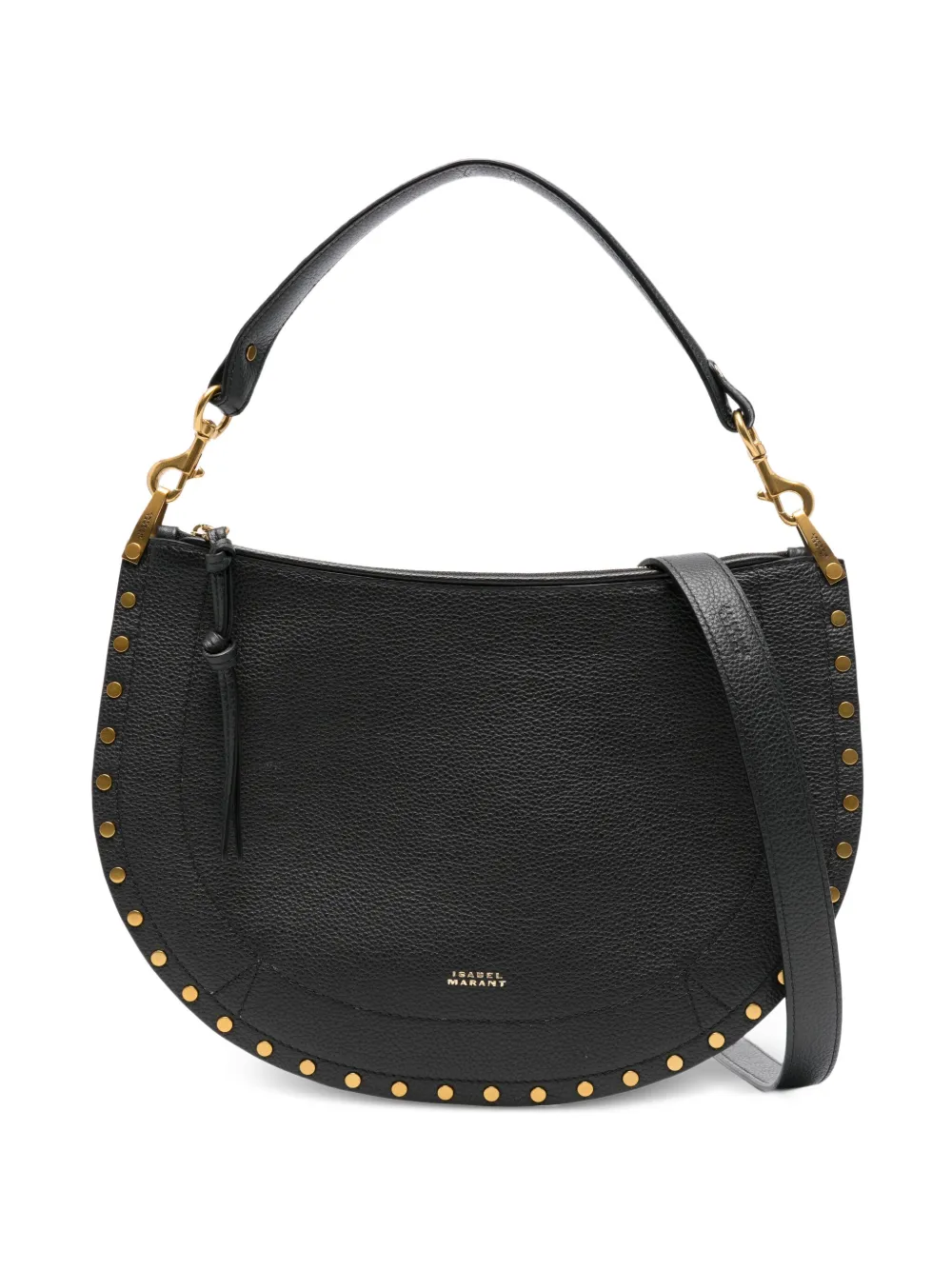 ISABEL MARANT Oskan studded half-moon tote bag Zwart