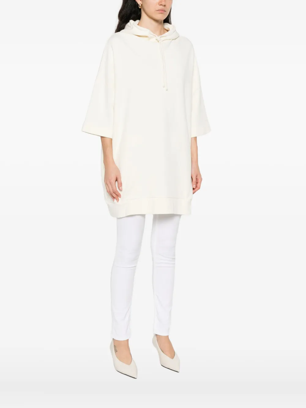 Marc O'polo Short-sleeved Hoodie In White