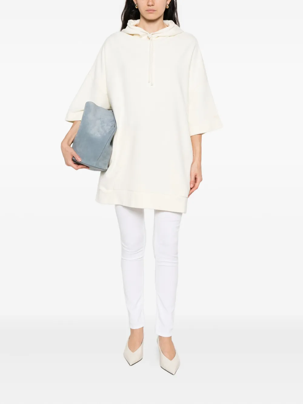 Marc O'polo Short-sleeved Hoodie In White