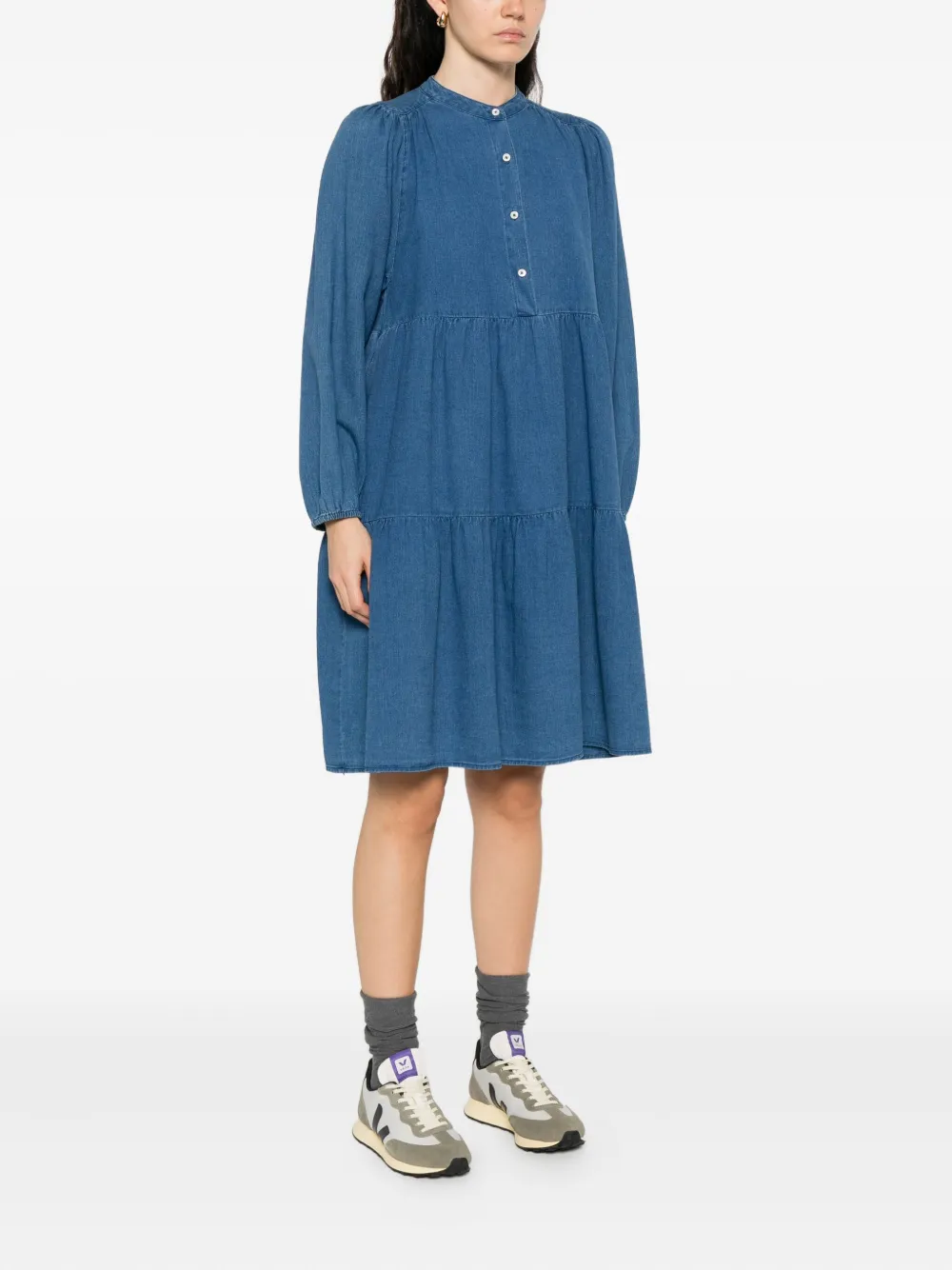 Marc O'Polo Gelaagde jurk met knopen Blauw