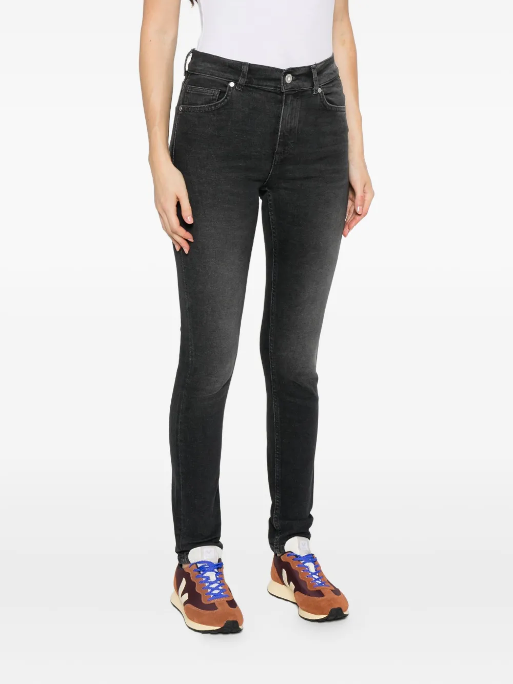 Marc O'polo Stone-wash Skinny Jeans In Black