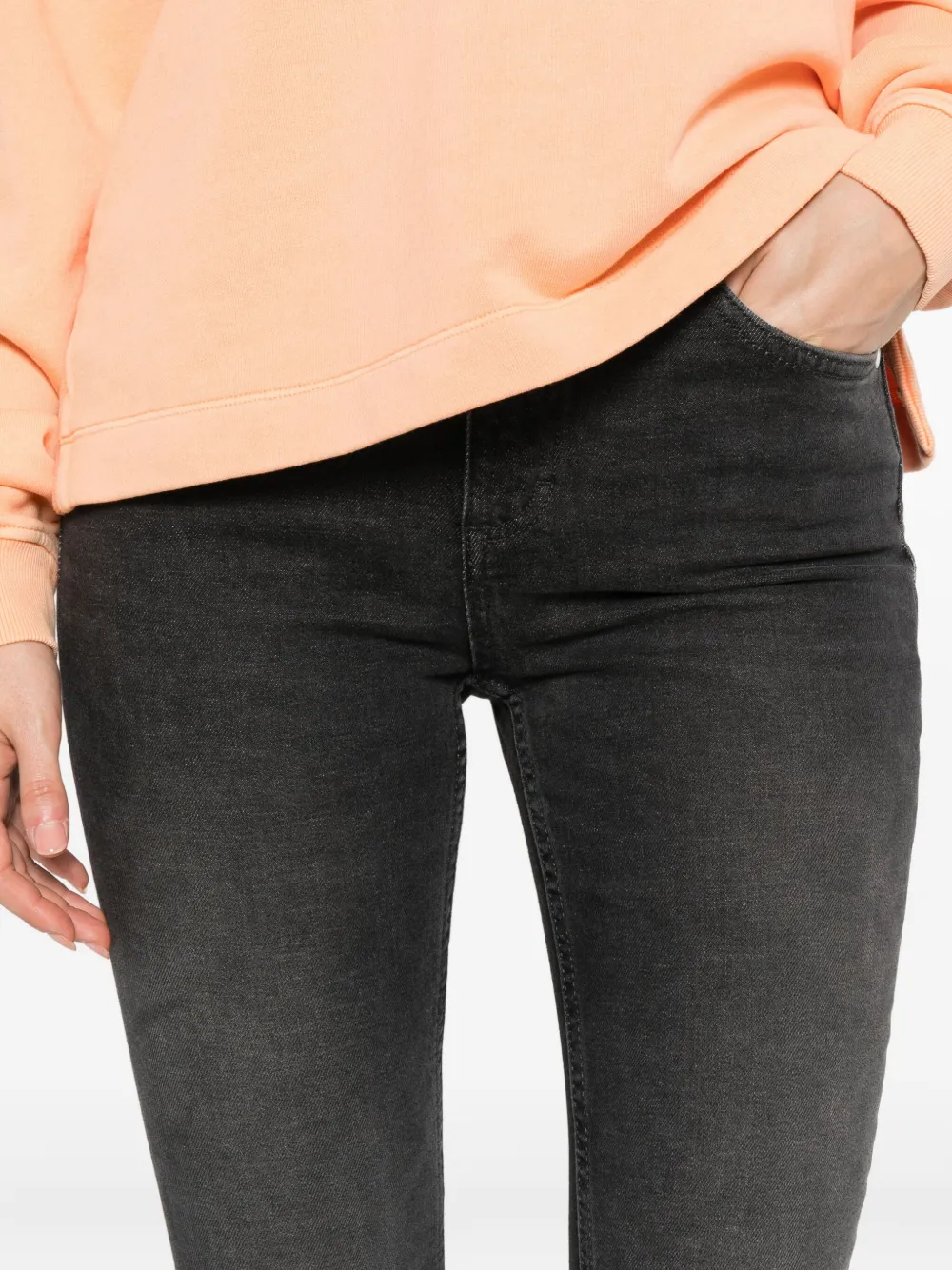 Marc O'polo Stone-wash Skinny Jeans In Black