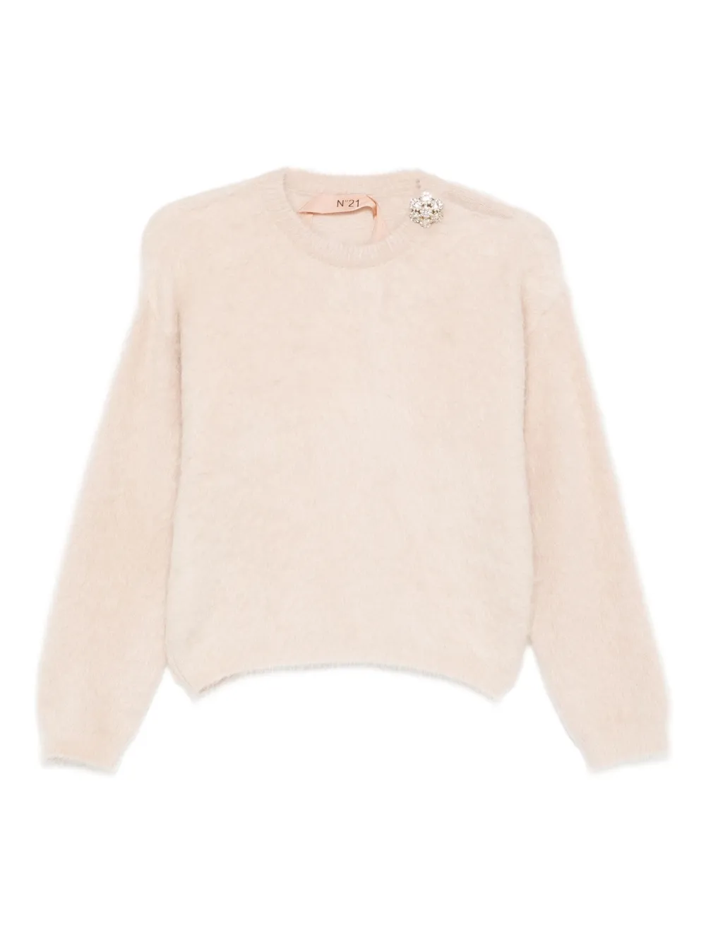 Nº21 embellished fluffy sweater