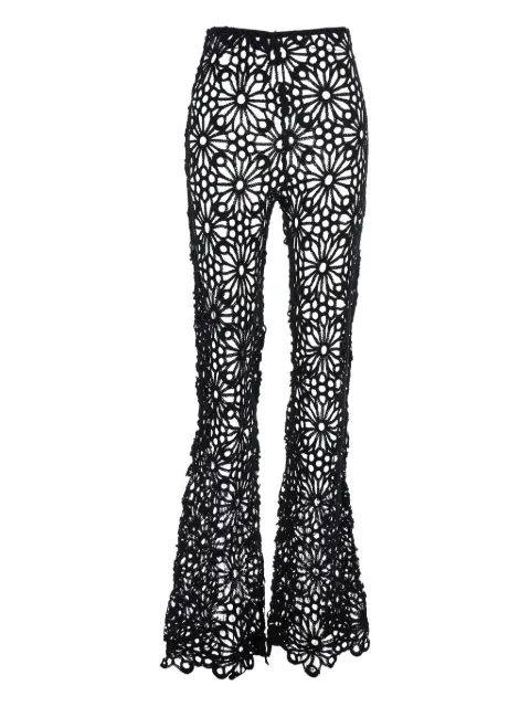 Norma Kamali flower-crochet trousers