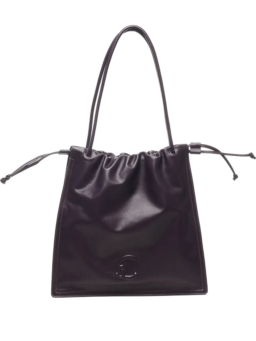 Coccinelle Grote Dulse leren shopper met trekkoord Paars