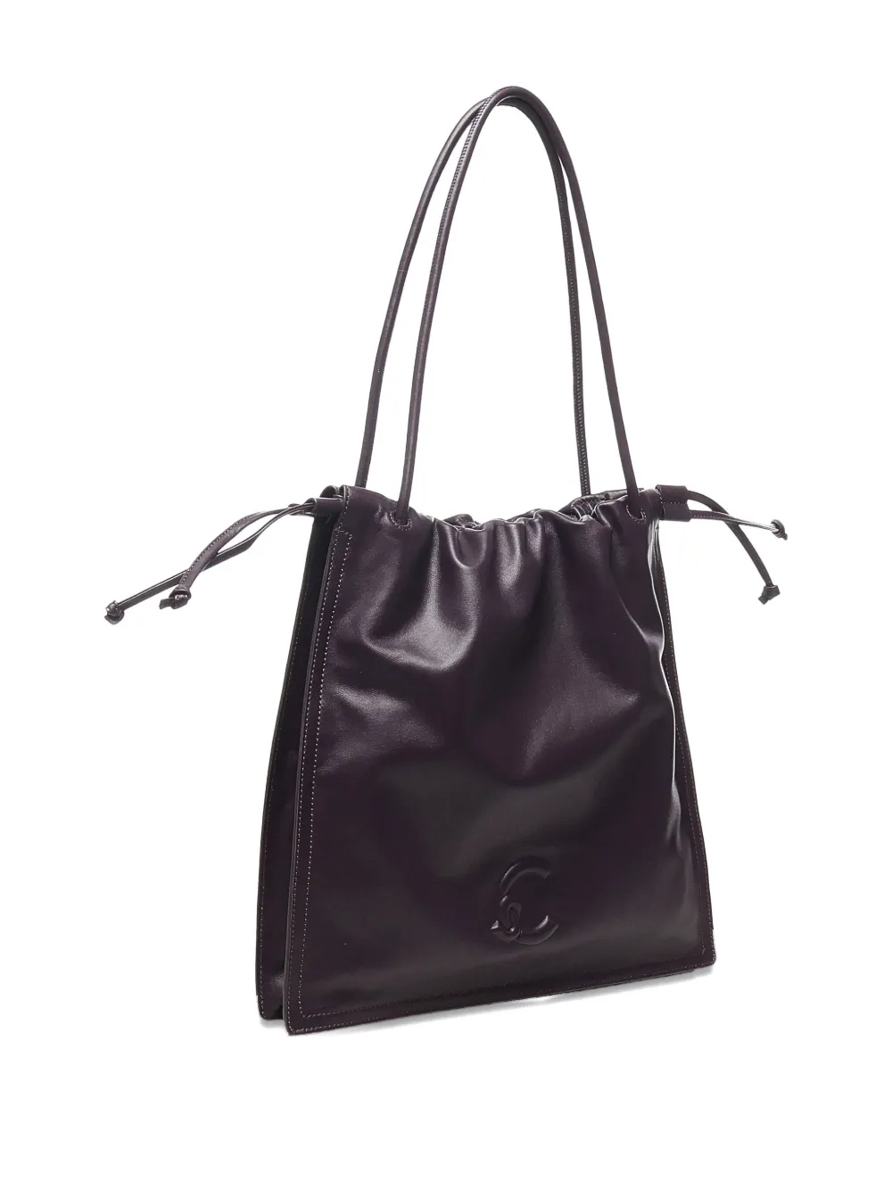 Coccinelle Grote Dulse leren shopper met trekkoord Paars
