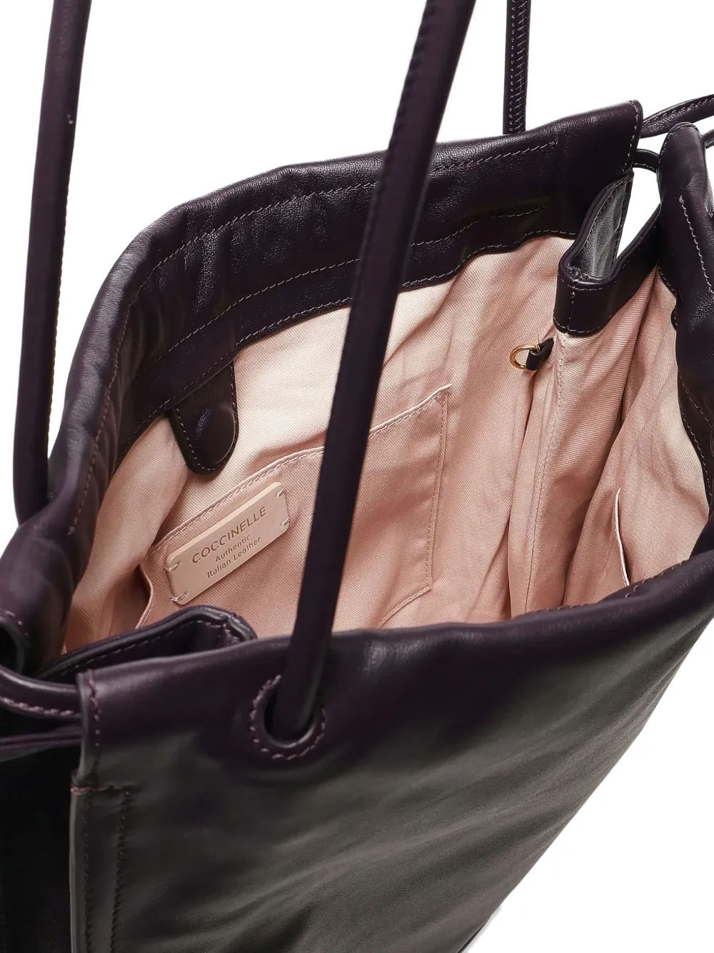 Coccinelle Grote Dulse leren shopper met trekkoord Paars