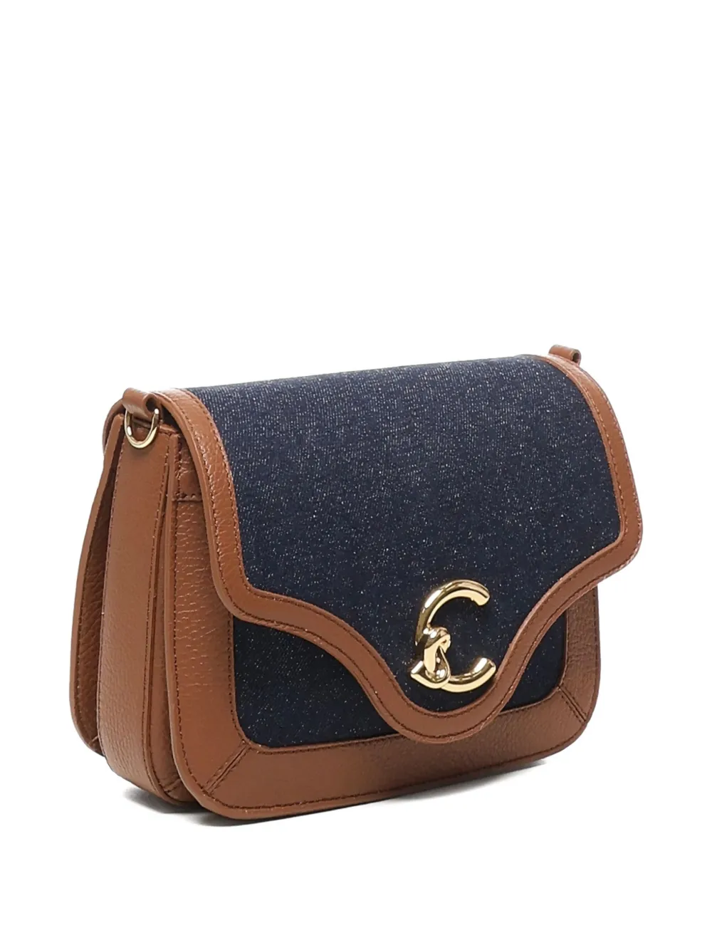 Coccinelle Denim leren schoudertas Blauw