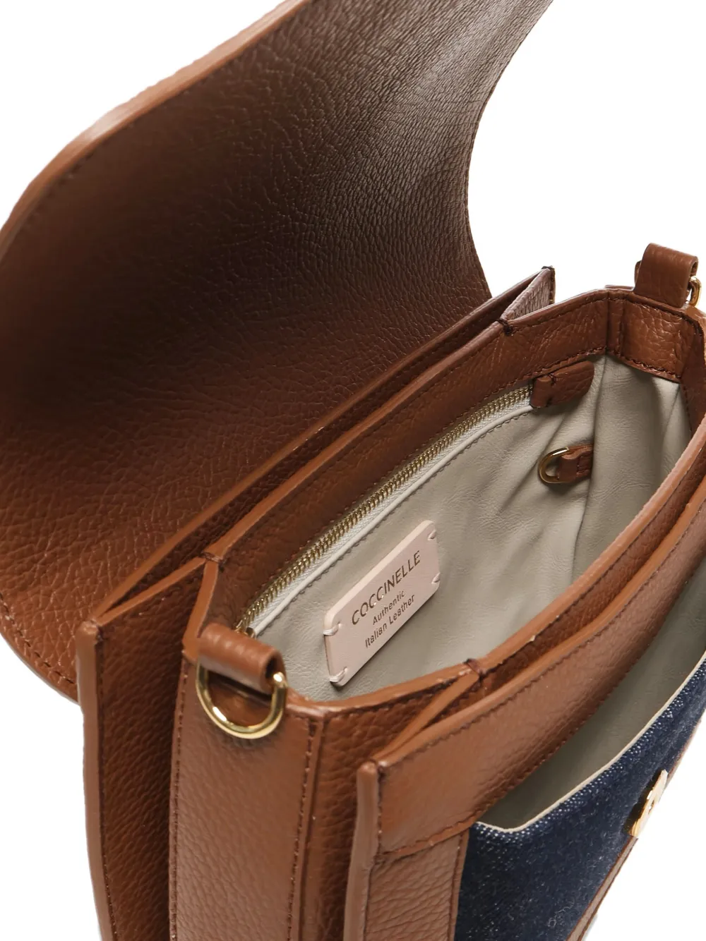 Coccinelle Denim leren schoudertas Blauw