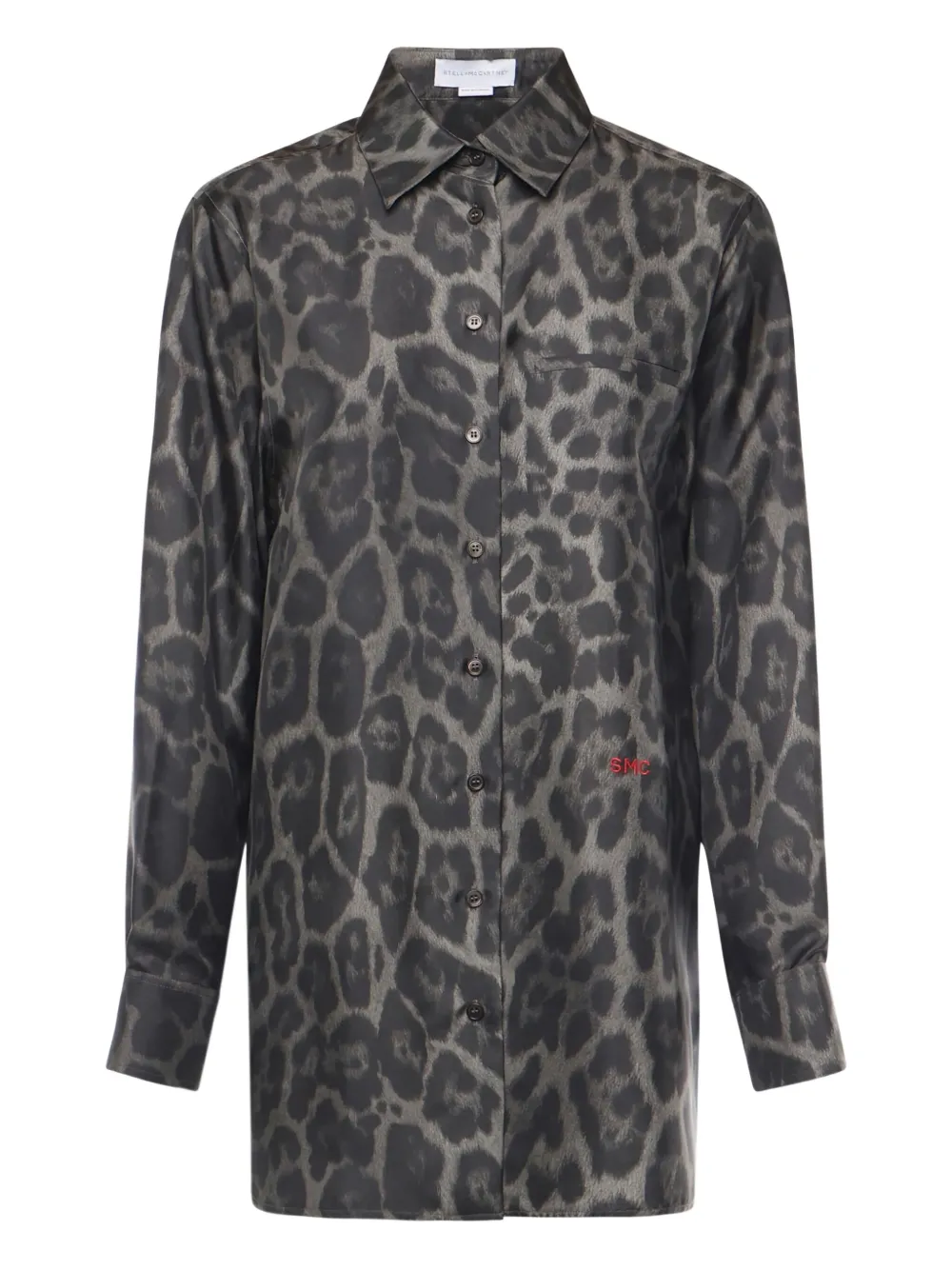 Stella McCartney leopard-print silk shirt Grijs