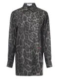 Stella McCartney leopard-print silk shirt - Grey