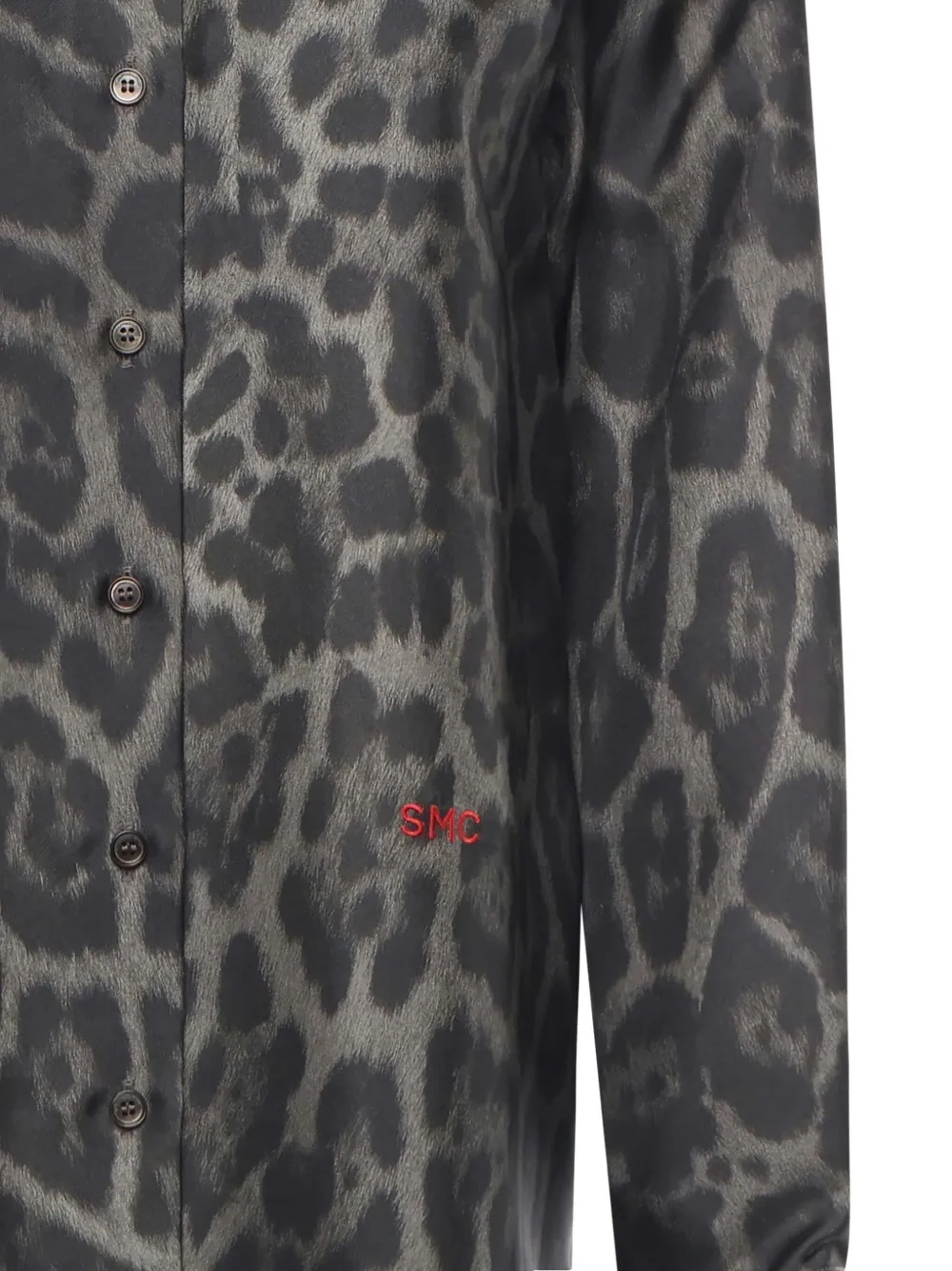 Stella McCartney leopard-print silk shirt Grijs