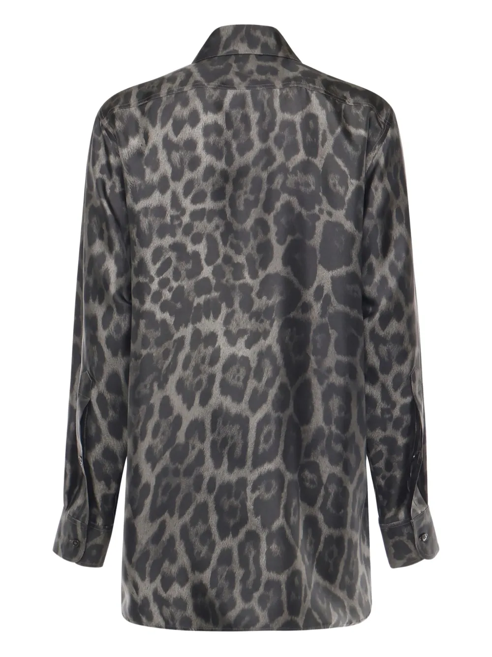 Stella McCartney leopard-print silk shirt Grijs