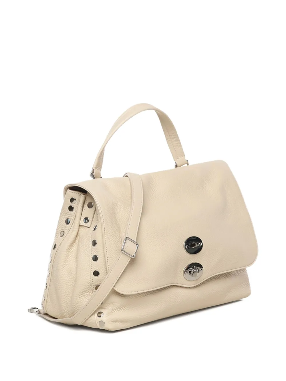 Zanellato Postina studded leather shoulder bag Beige
