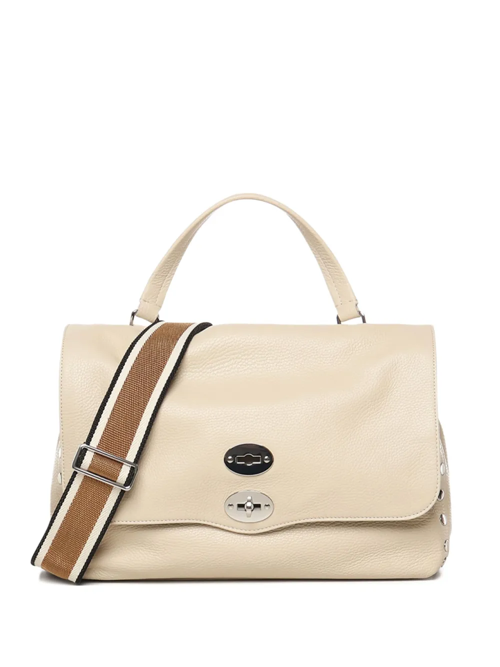 Zanellato Postina studded leather shoulder bag Beige