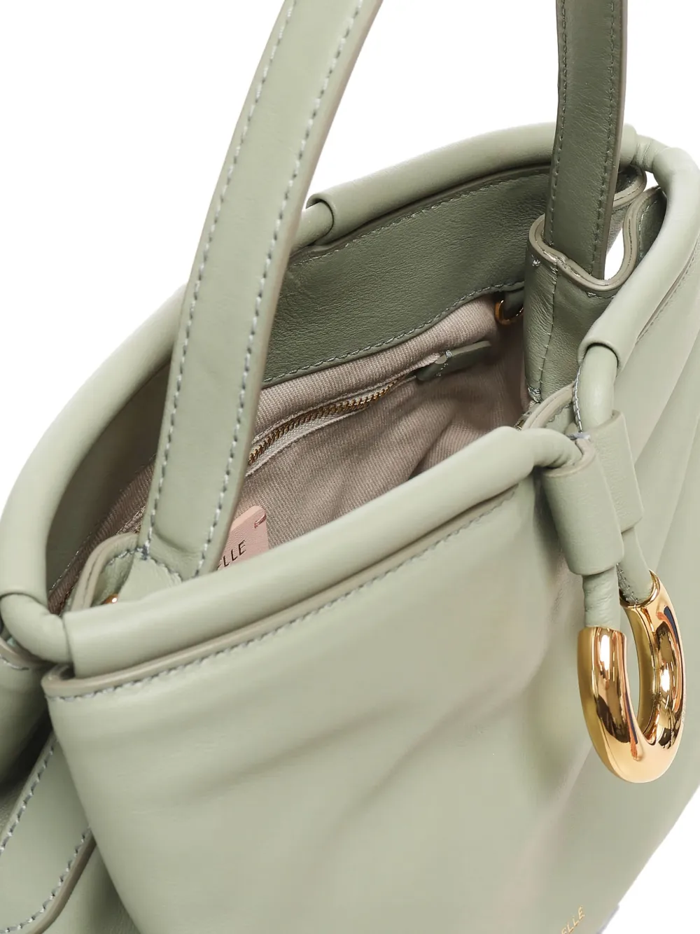 Coccinelle Metal-ring Leather Tote Bag In Gray