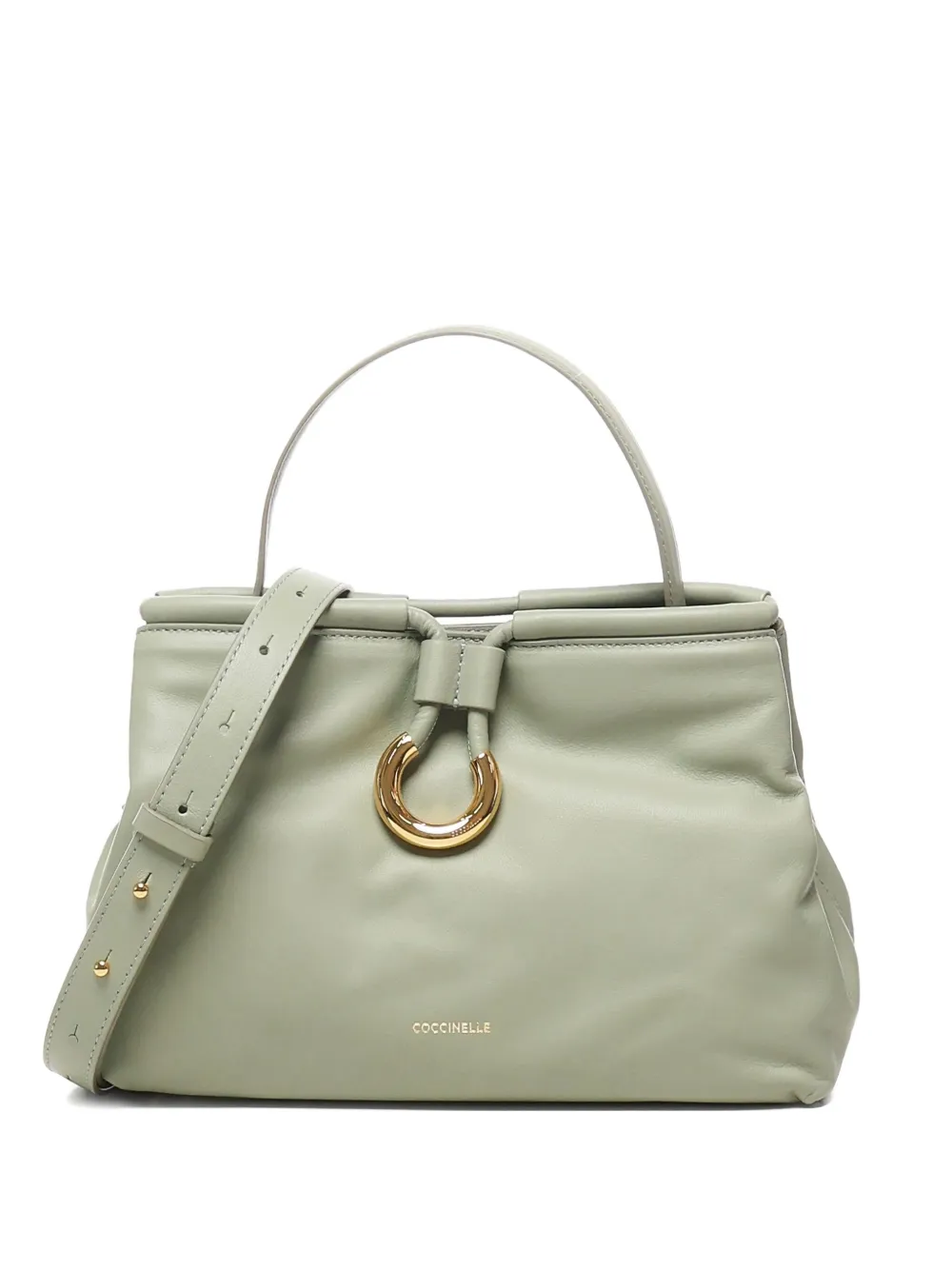 Coccinelle metal-ring leather tote bag | Green | Image 1