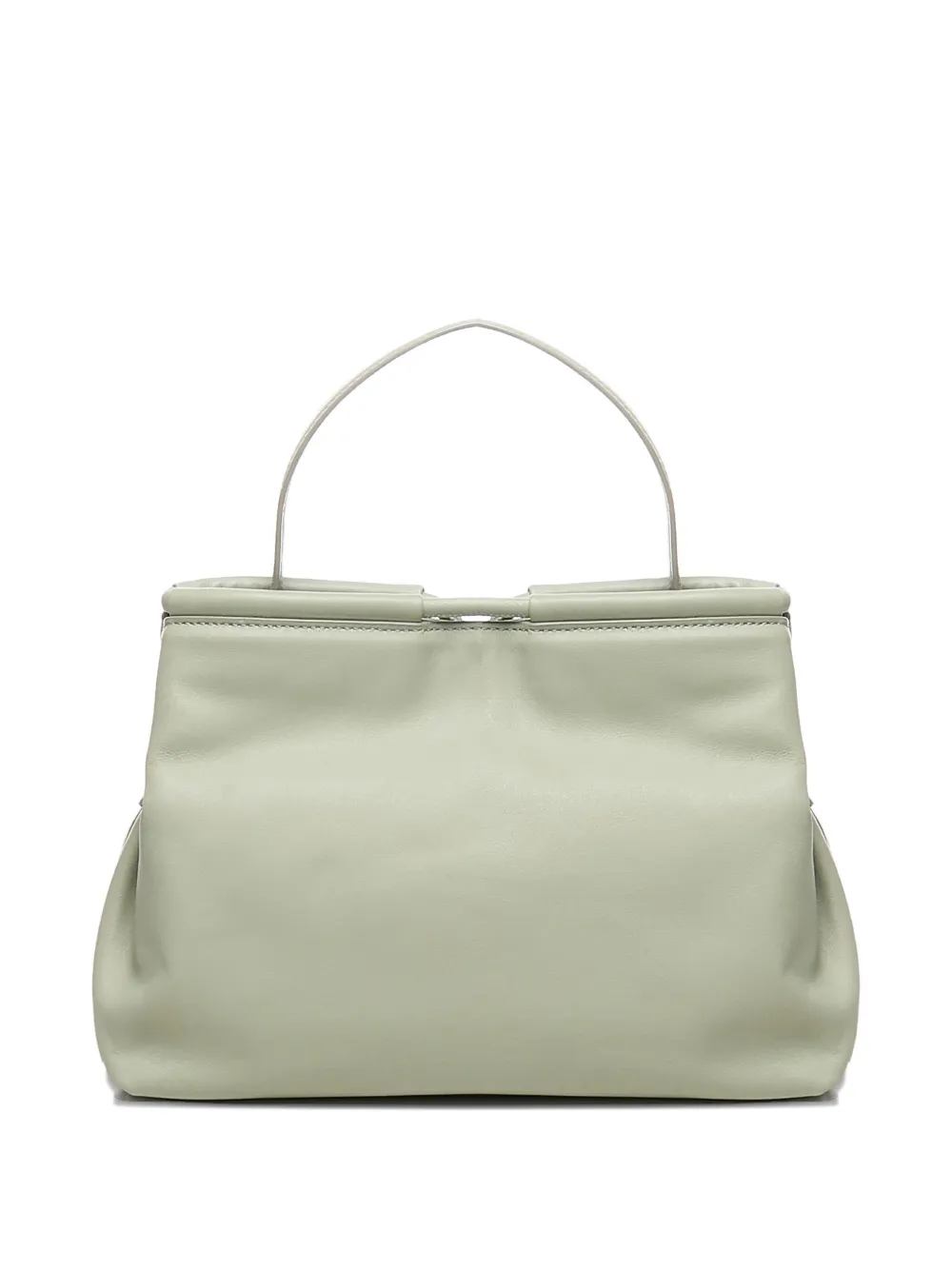 Coccinelle Metal-ring Leather Tote Bag In Gray