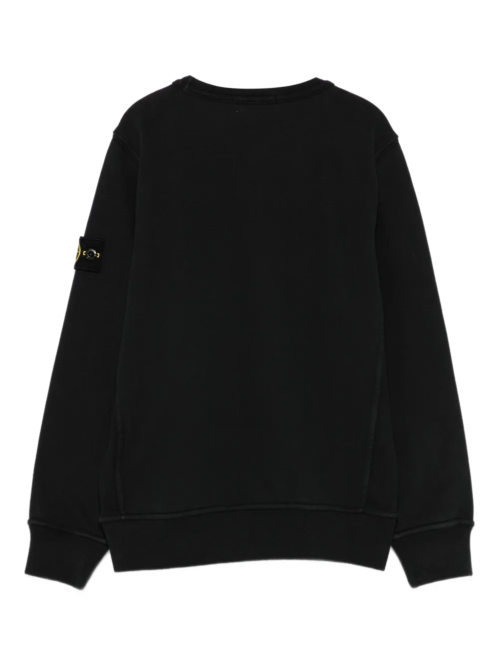 Stone Island Junior logo-patch crew-neck sweatshirt Zwart