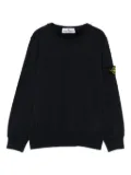 Stone Island Junior logo-patch crew-neck sweatshirt - Blue