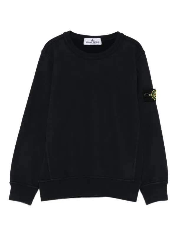 arm66 STONE  JUNIOR スエット 8歳 Stone Island Junior ロゴ スウェットシャツ | ブルー | FARFETCH JP