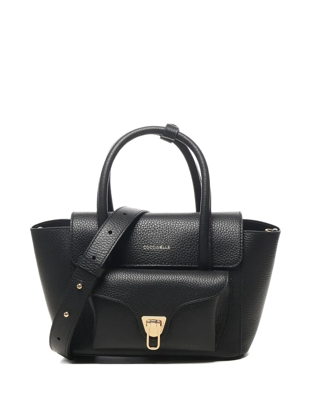 Coccinelle grained leather flap bag | Black | Image 1