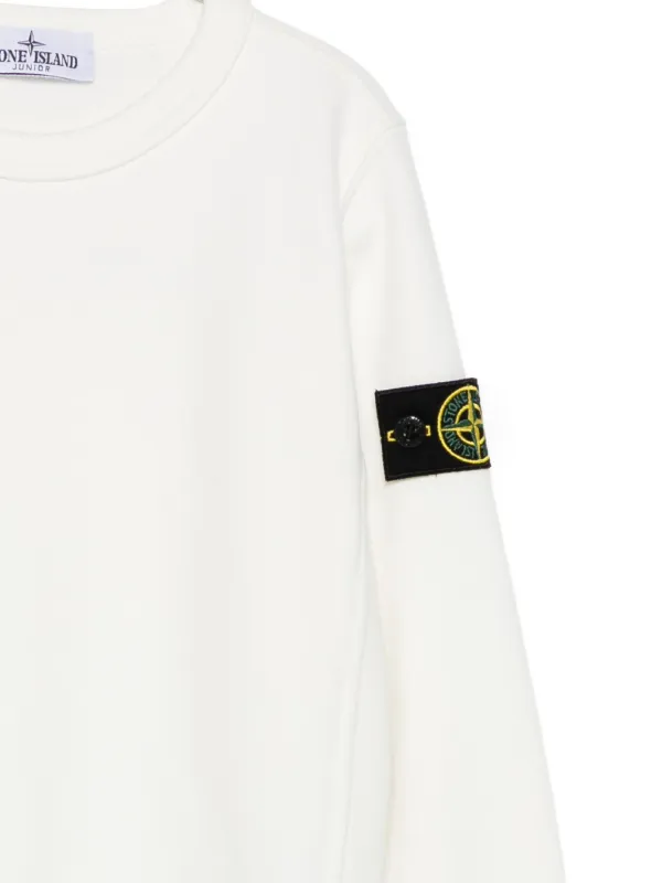 STONE  JUNIOR ストーン アイランド スウェット Stone Island Junior ロゴ スウェットシャツ | ホワイト | FARFETCH JP