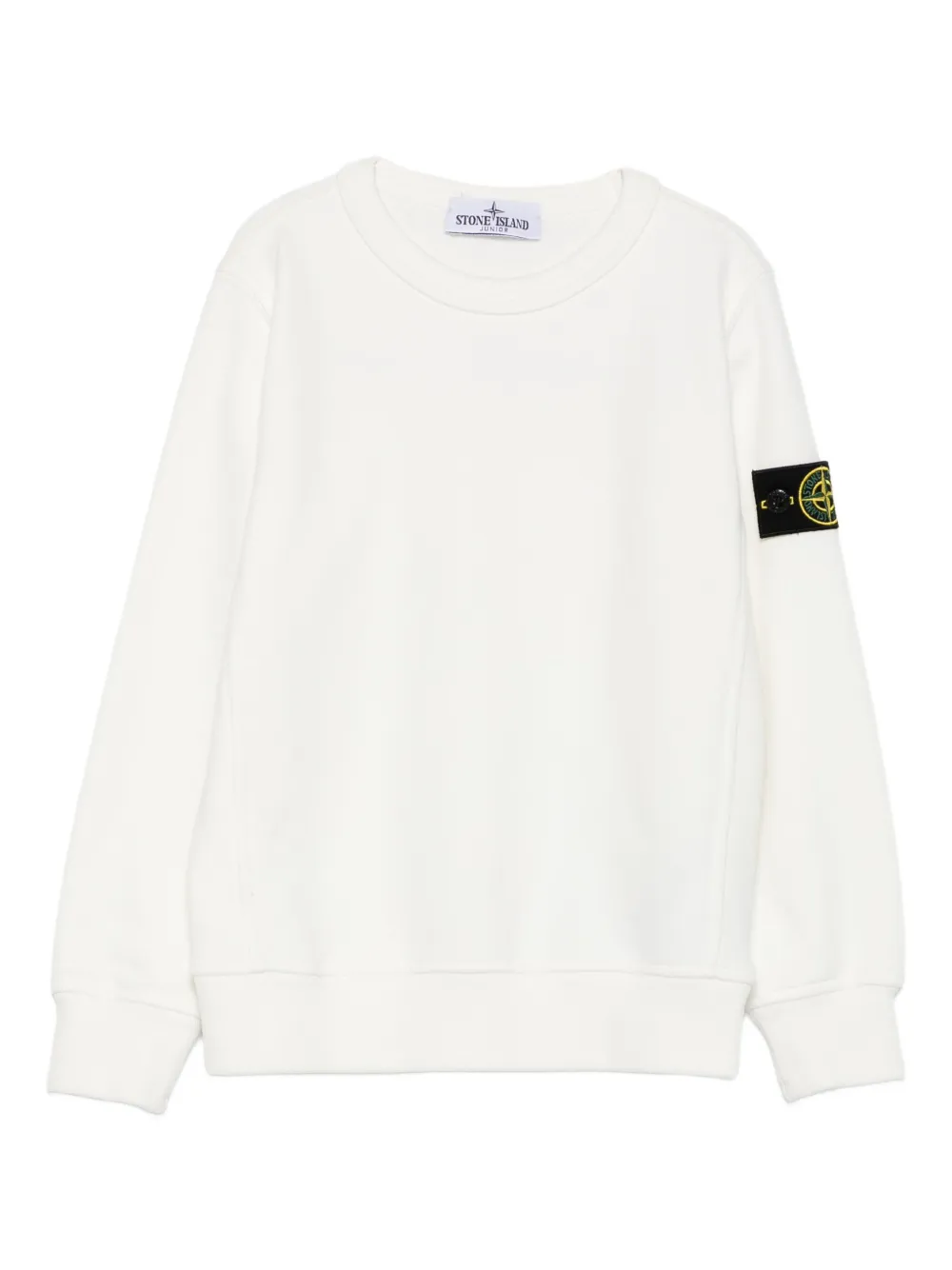 Stone Island Junior logo-patch sweatshirt Wit