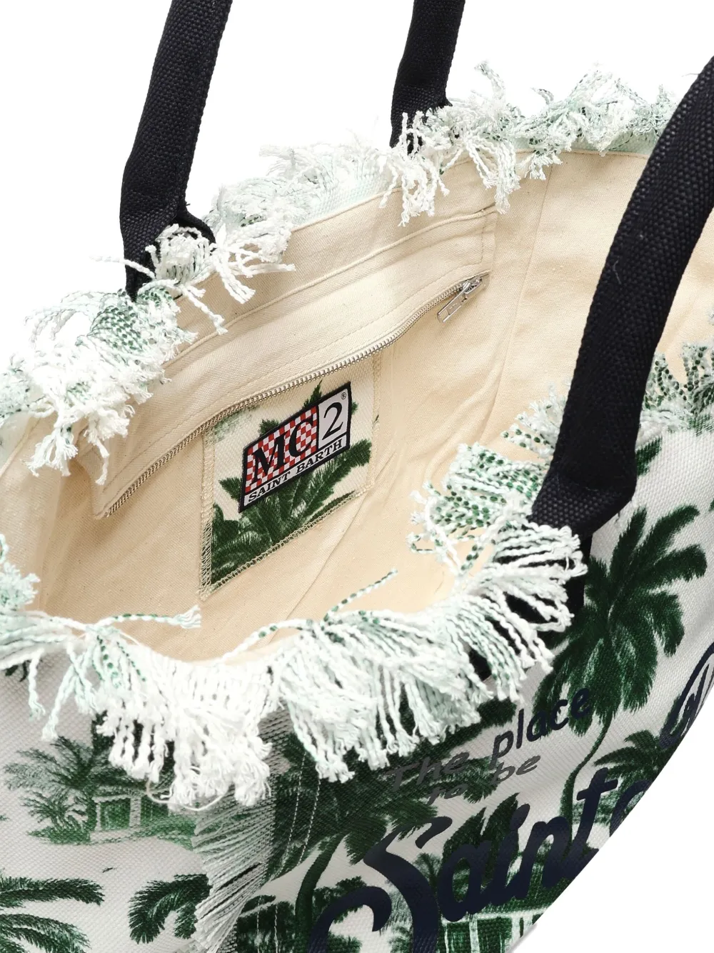 MC2 Saint Barth Vanity shopper met palmboomprint Wit