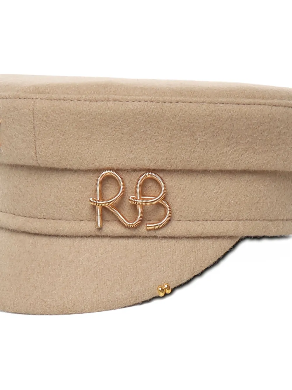 Ruslan Baginskiy Wollen hoed verfraaid met goud Beige