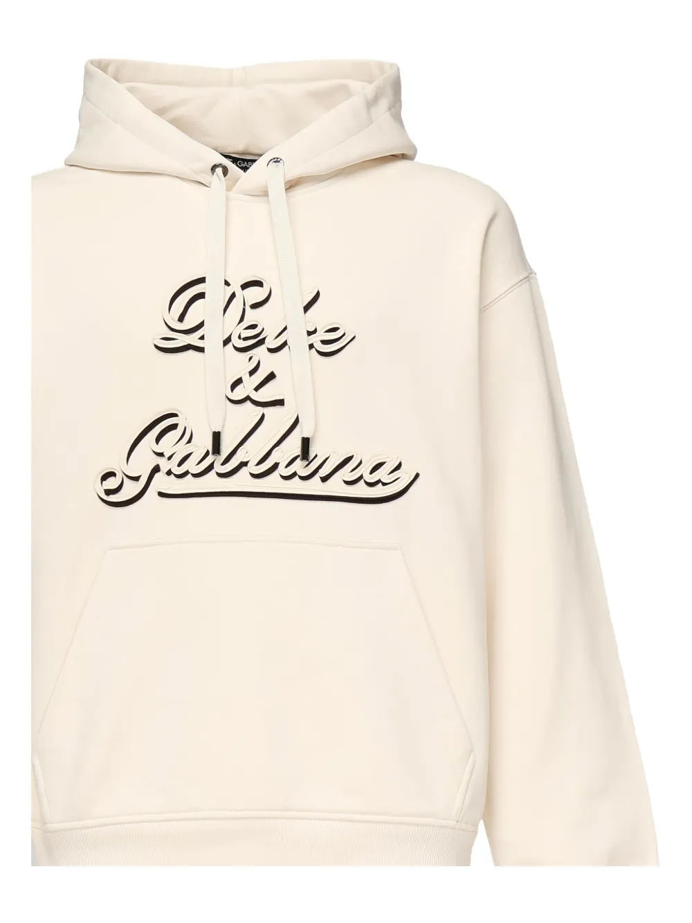 Dolce & Gabbana logo-applique hooded sweatshirt Beige
