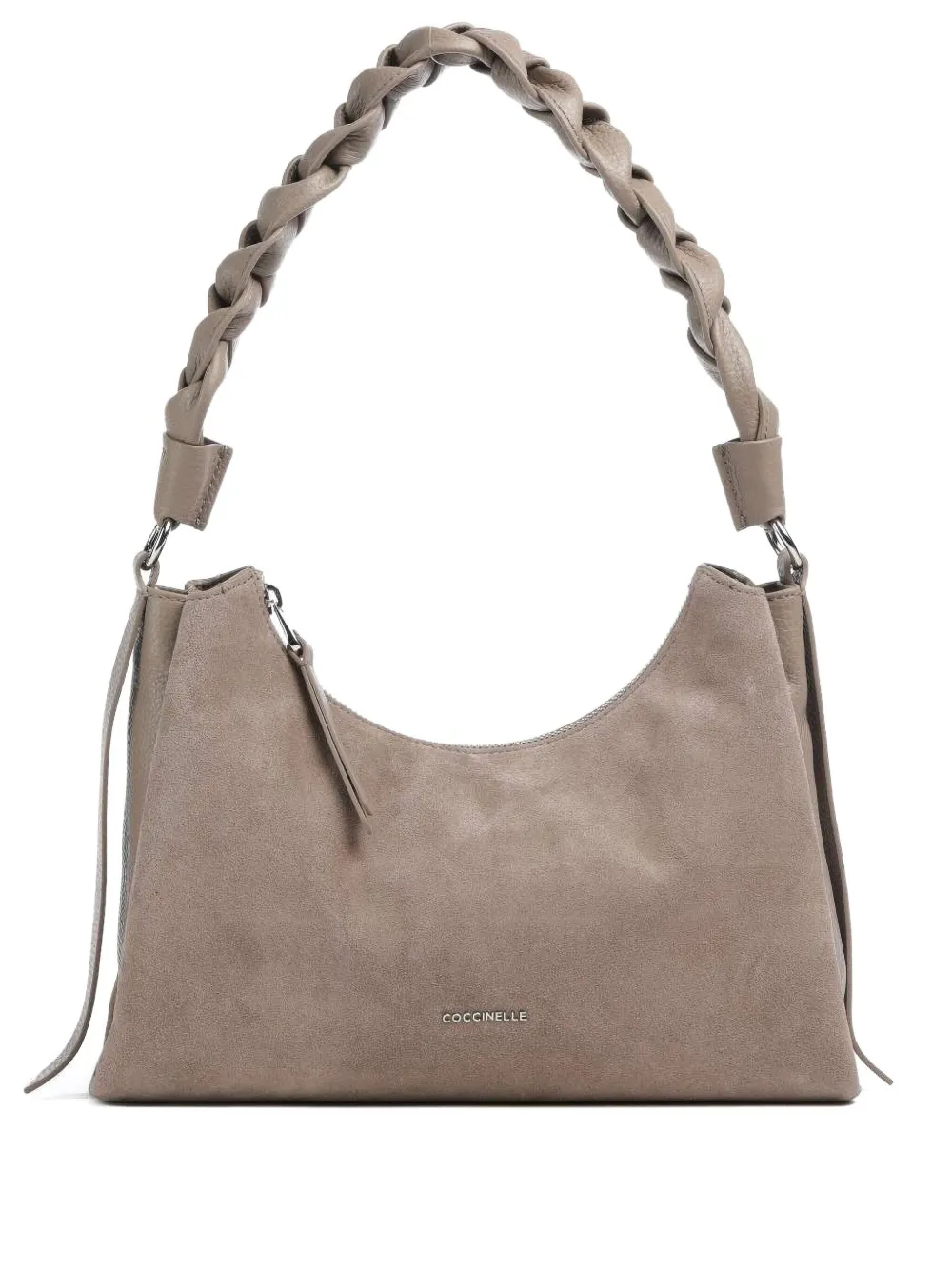 Coccinelle small Boheme braided-handle suede shoulder bag | Neutrals | Image 1