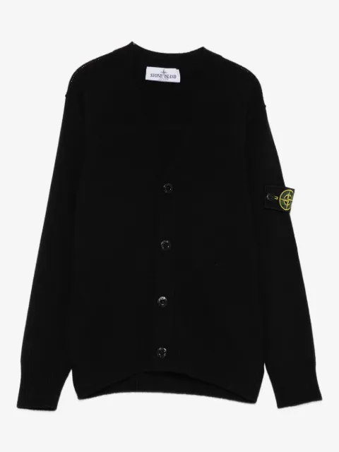 Stone Island Junior cardigan à patch logo