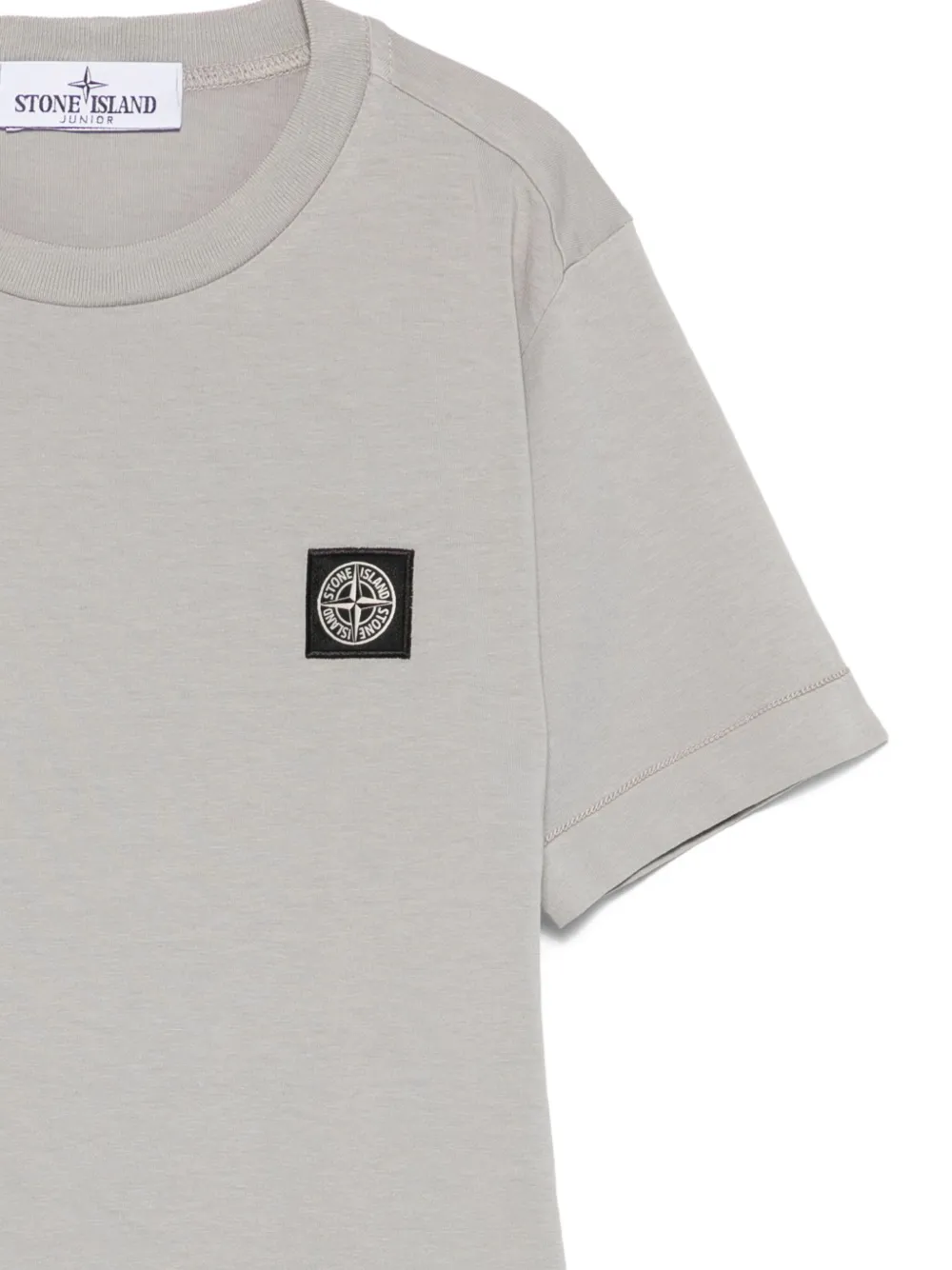 Stone Island Junior logo-patch crew-neck t-shirt Grijs