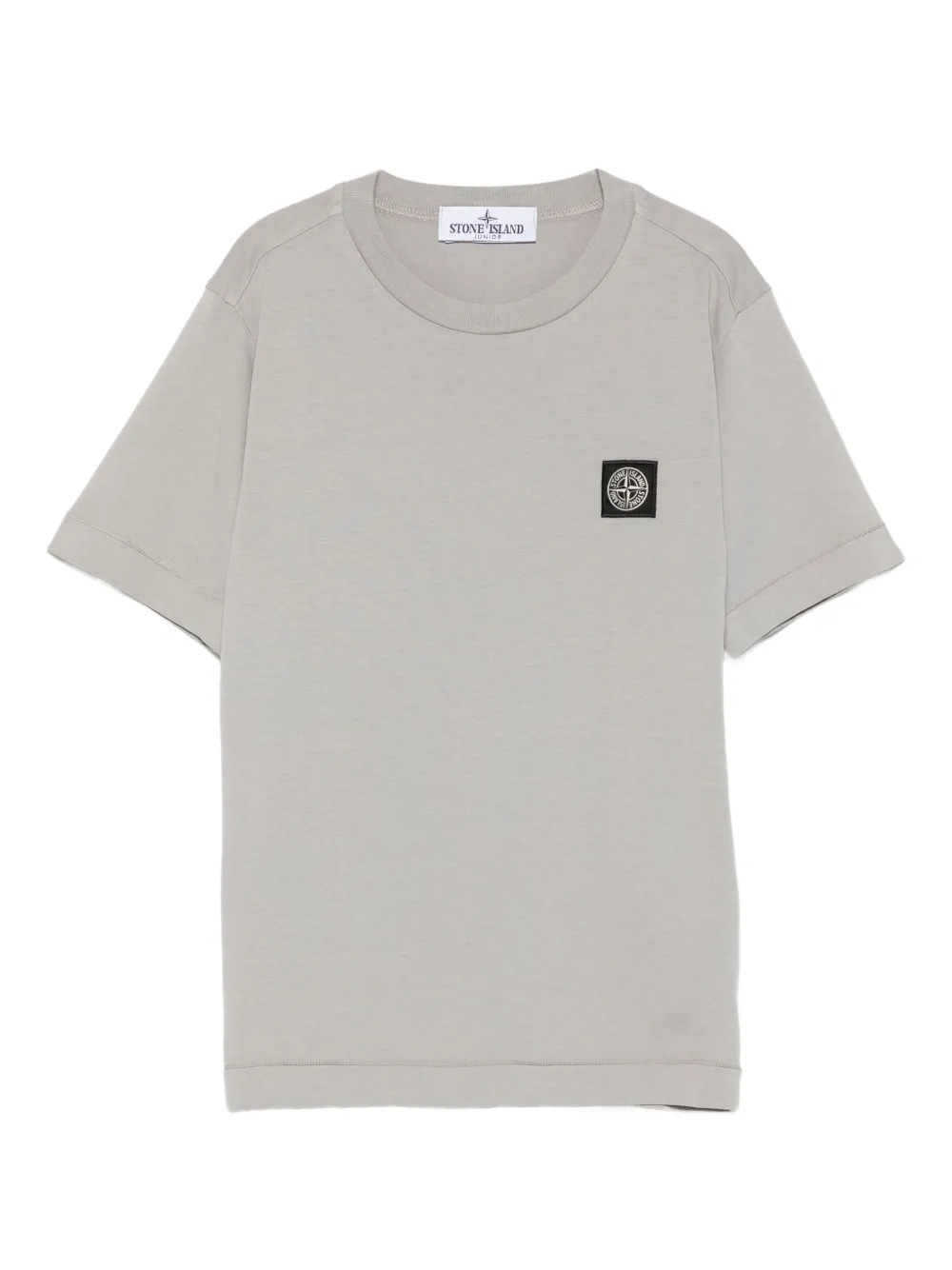Stone Island Junior logo-patch crew-neck t-shirt Grijs