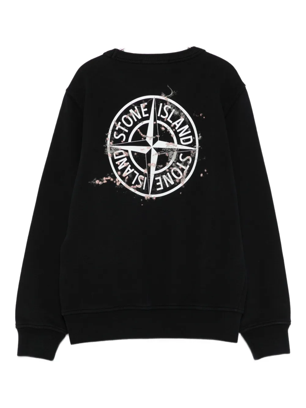 Stone Island Junior compass-logo sweatshirt Zwart
