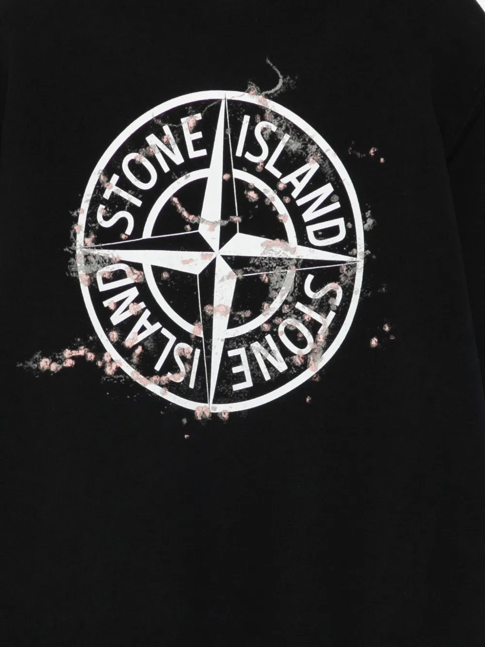 Stone Island Junior compass-logo sweatshirt Zwart