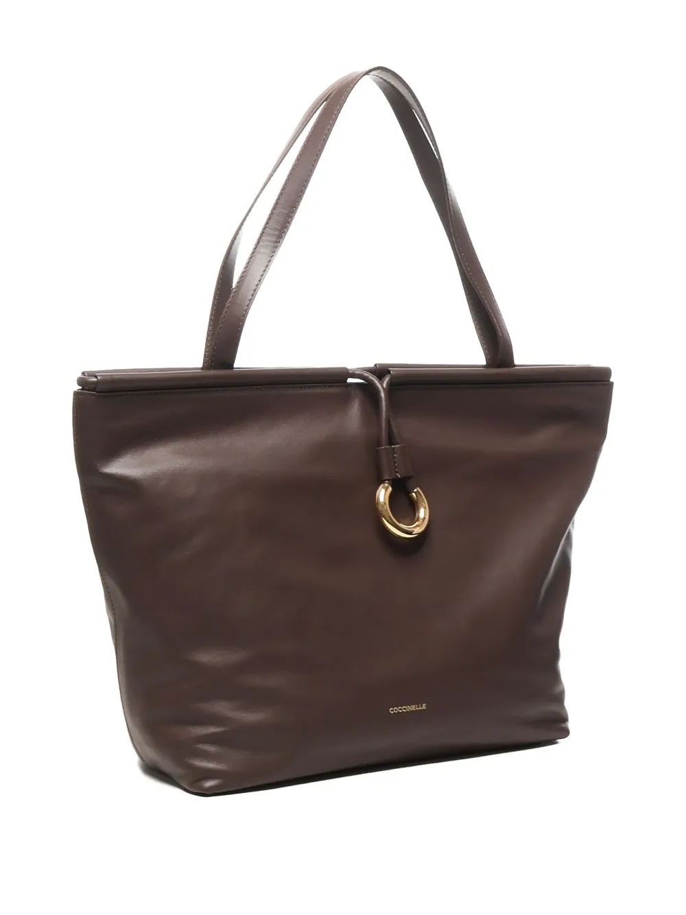 Coccinelle ring-detail leather shoulder bag - Bruin