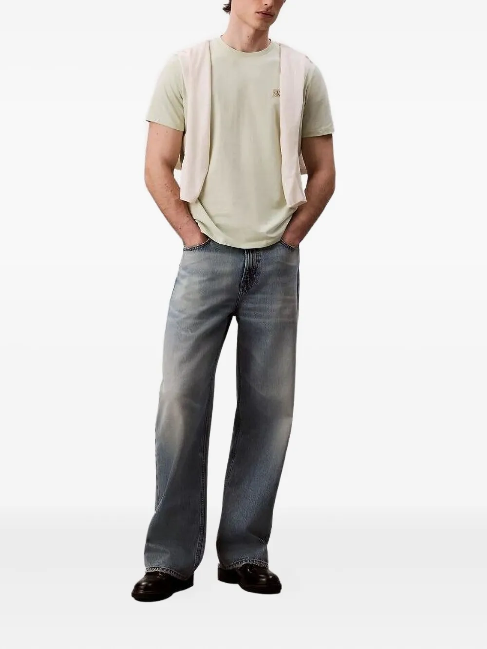 Calvin Klein logo-plaque cotton polo shirt | T-Shirts | Image 2