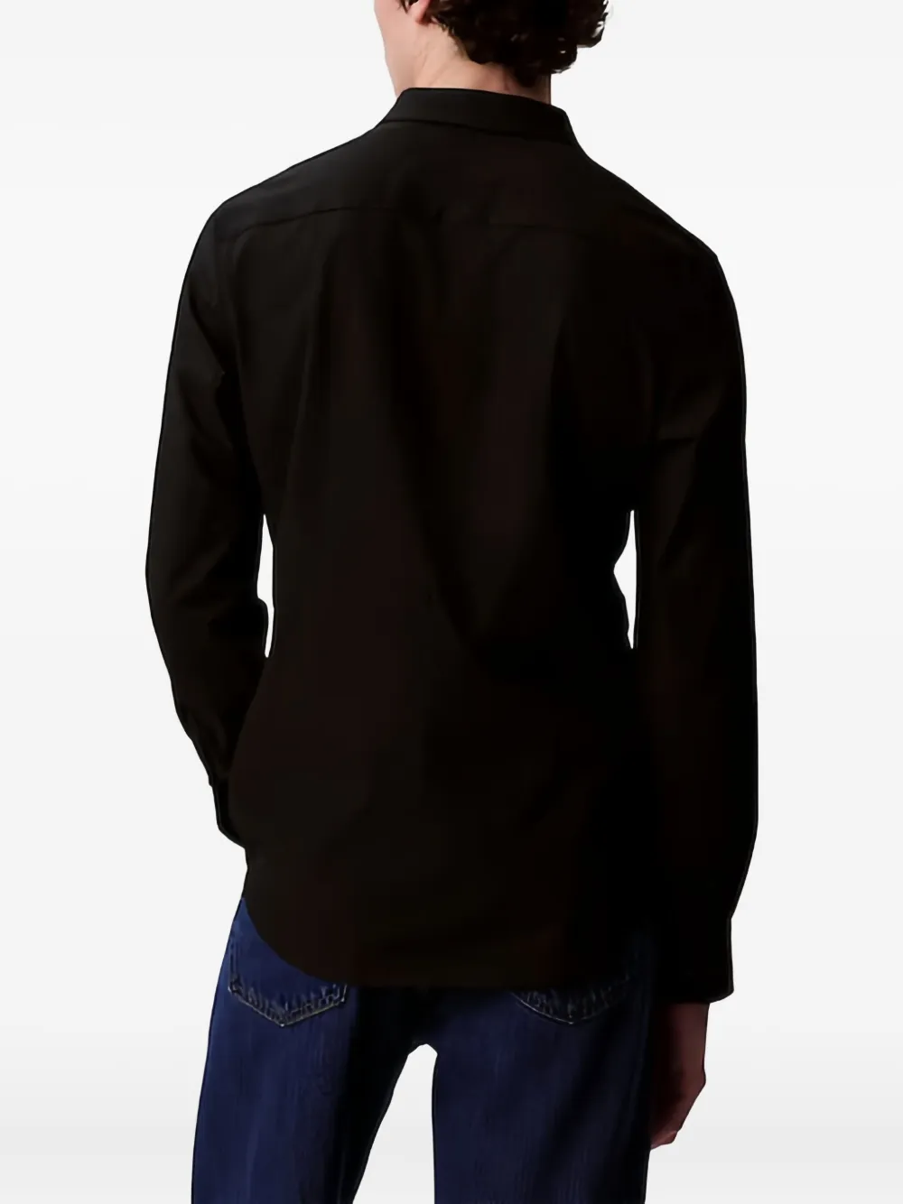 Calvin Klein Long-sleeve Button-down Shirt In Black