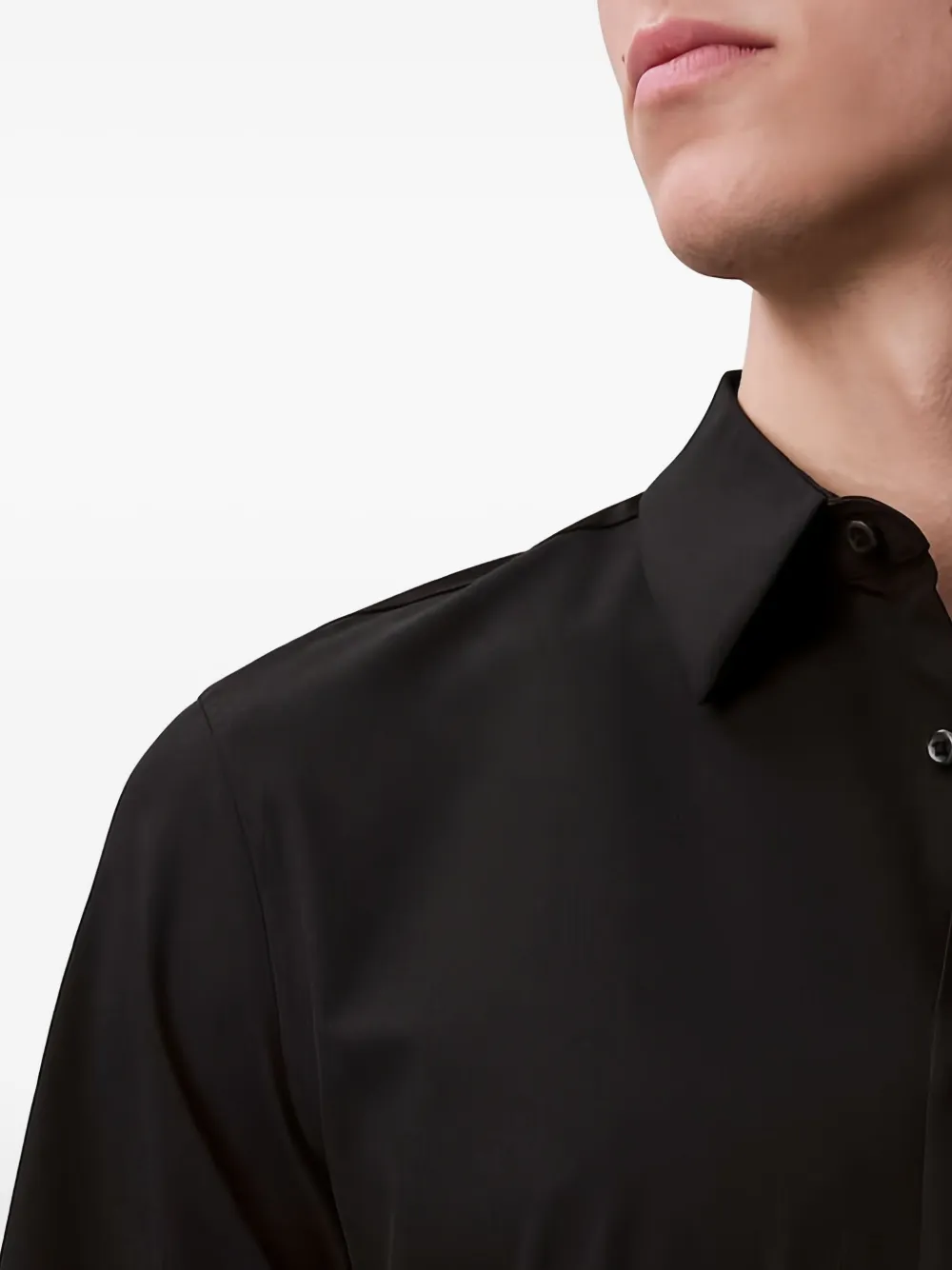 Calvin Klein Long-sleeve Button-down Shirt In Black