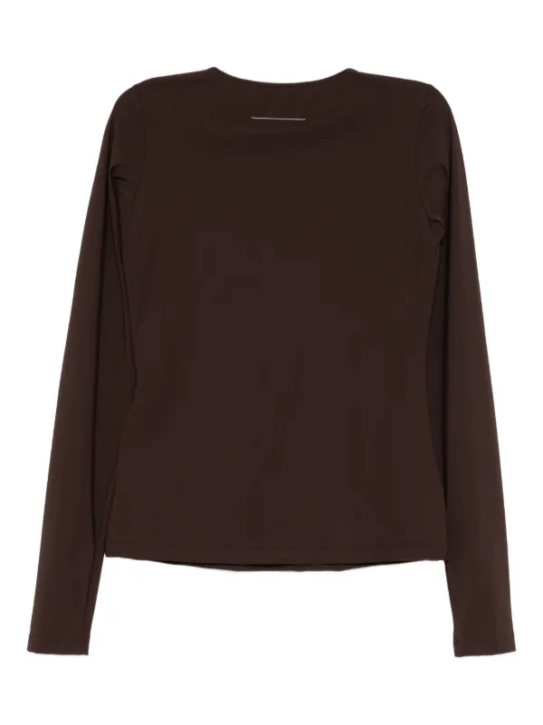 あ*様 Martin Margiela ⑩ 長袖カットソー ブラウン　マルジェラ MM6 Maison Margiela slim-fit T-shirt | Brown | FARFETCH