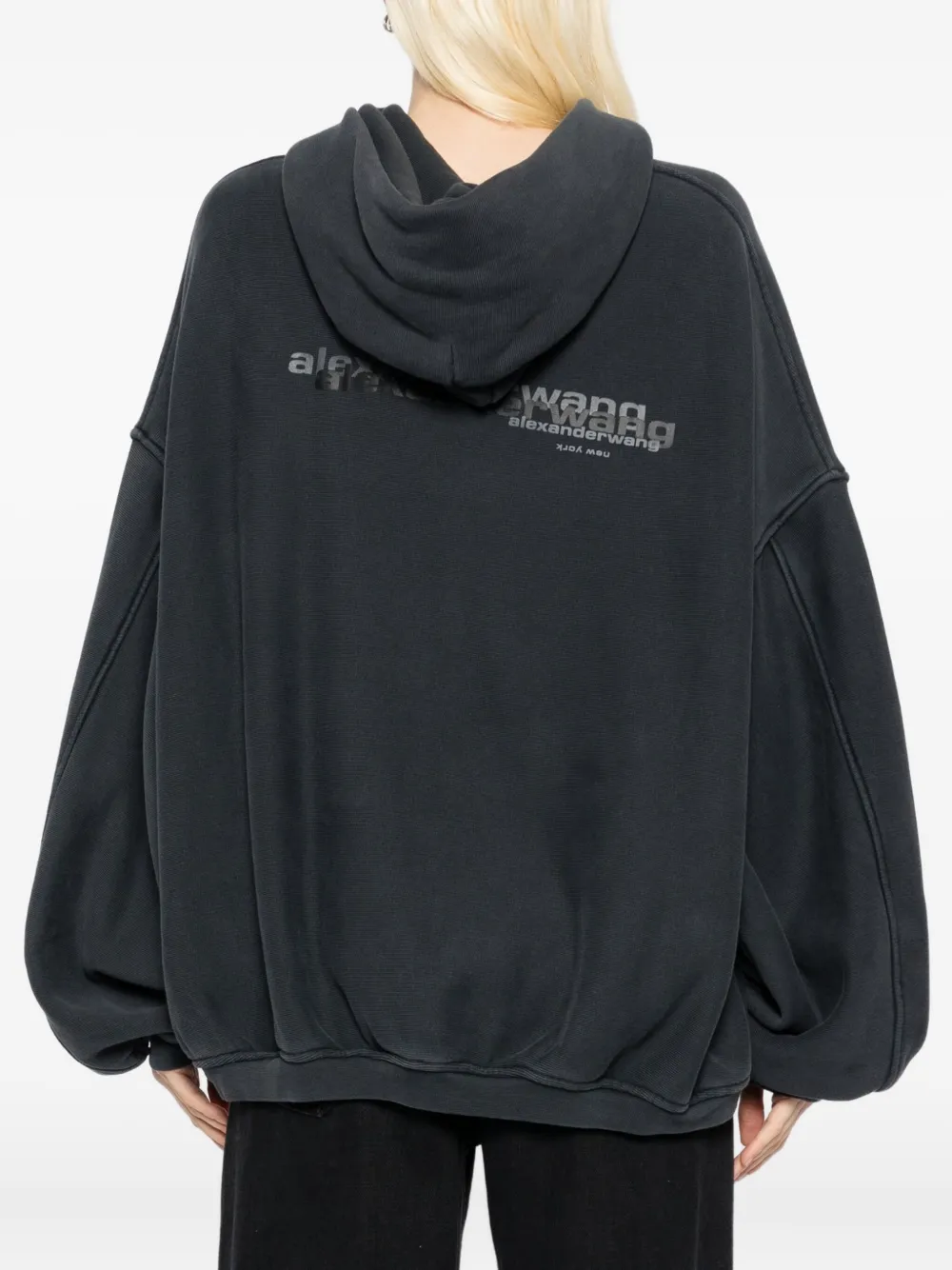 Alexander Wang Hoodie met logoprint Grijs