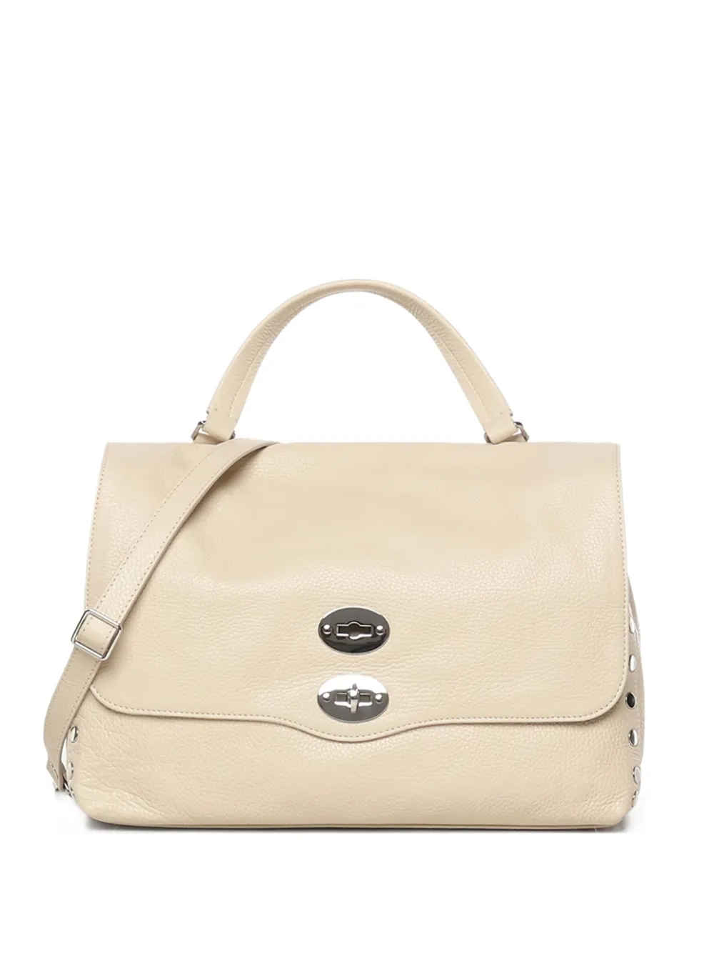 Zanellato Postina studded leather shoulder bag Beige