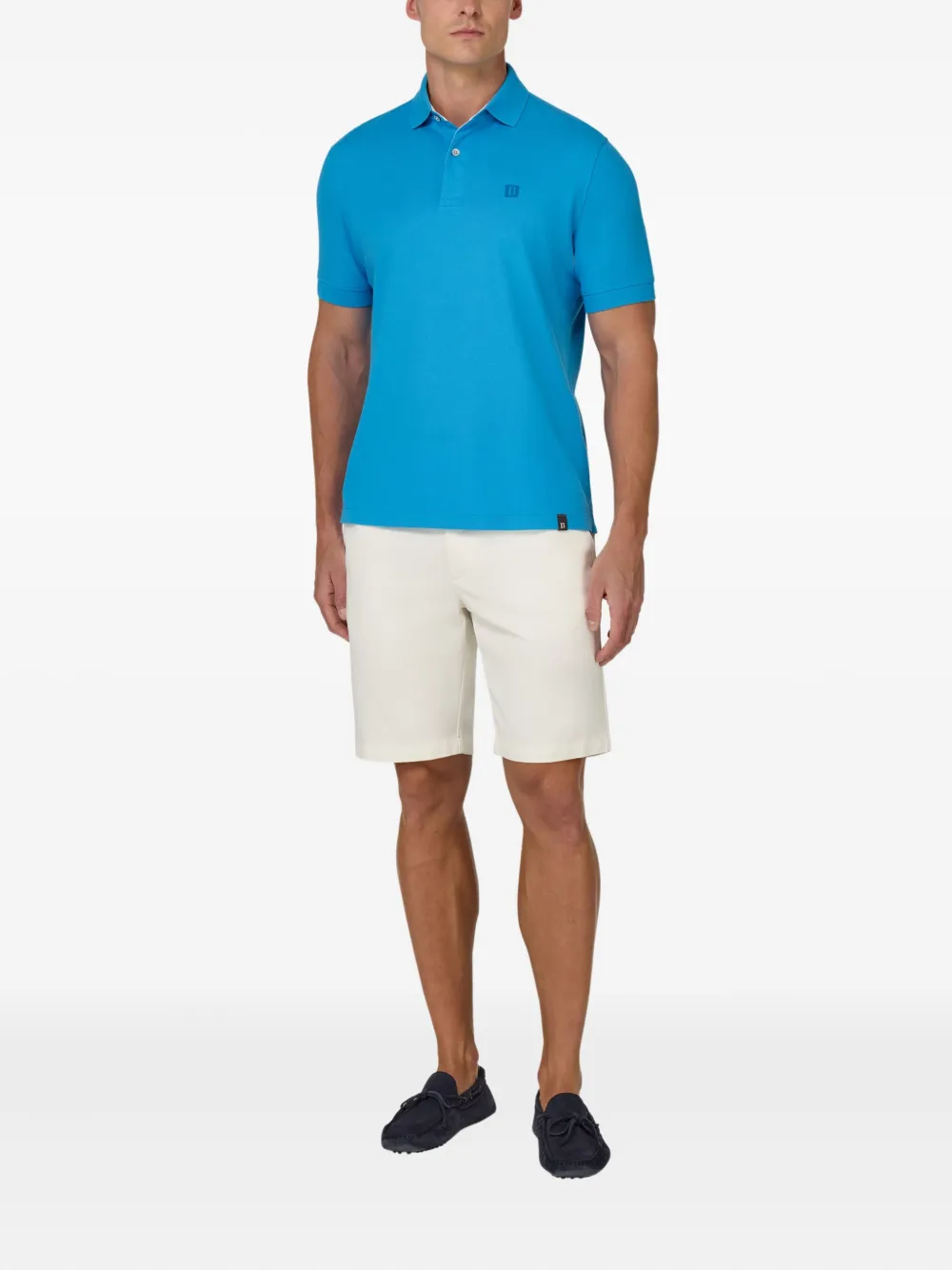 Boggi Milano Katoenen poloshirt met logo Blauw